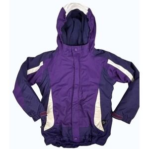 REI Girls Timber Mountain Insulated Snow Jacket Hood Purple Sz XS 4/5 Warm Cozy
